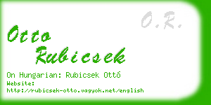 otto rubicsek business card