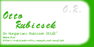 otto rubicsek business card